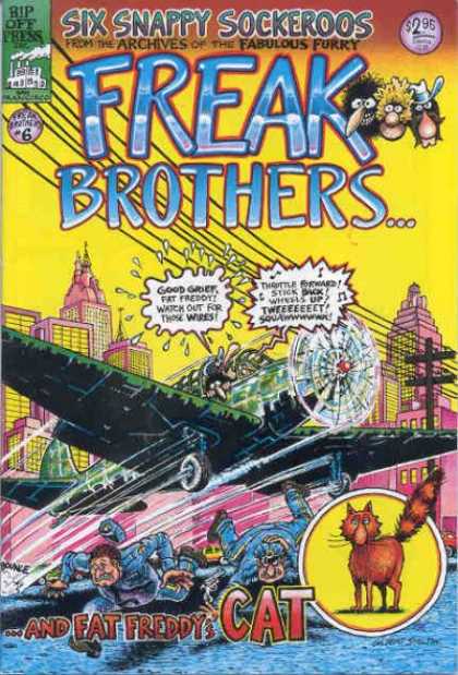 Freak Brothers 6 - Plane - Fly - Wire - Run - People
