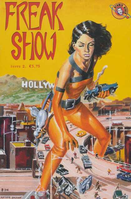 Freakshow 2 - Giant Woman - Cars - Hollywood Sign - Freeway - Buildings