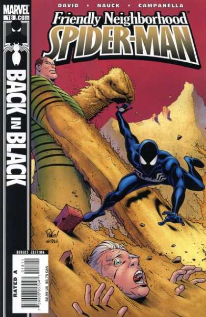 Friendly Neighborhood Spider-Man 18 - Spider-man - Sandman - Black Suit - Battle - Person In Danger - Mike Wieringo