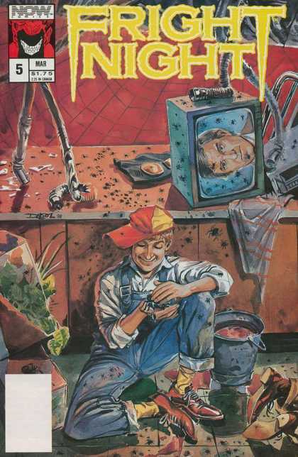 Fright Night 5 - Now Comics - Insects - Smiling Boy - Spider - Toppled Television