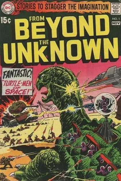 From Beyond the Unknown 1 - Tank - Stories To Stagger The Imagination - Turtle-men Of Space - Space Ship - Guns - Joe Kubert