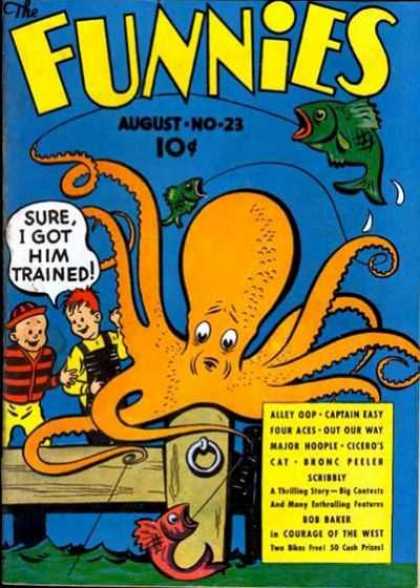 Funnies 23 - August - Fish - Octopus - Boy - Water