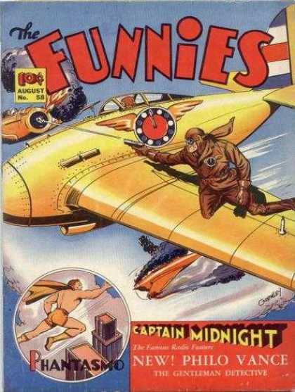 Funnies 58 - Captain Midnight - Sky - Phantasmo - Air Plane - Dog Fight