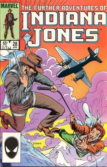 Further Adventures of Indiana Jones 28 - Airplane - Purple Clouds - Whip - Cowboy Hat - Parachute