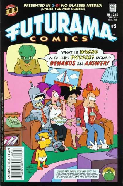 Futurama 5 - Morbo - Simpsons - Couch - Milhouse - Television