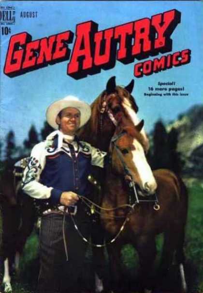 Gene Autry Comics 30 - Cowboy - Horses - Cowboy Hat - Harness - Outdoors