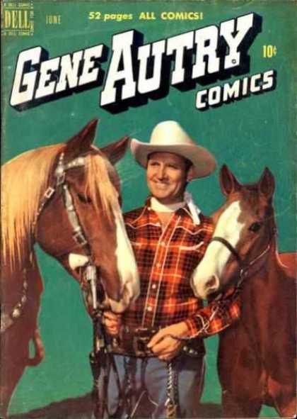 Gene Autry Comics 40 - Gene Autry Comics - Horse - Cowboy - Red Plaid Shirt - Colt