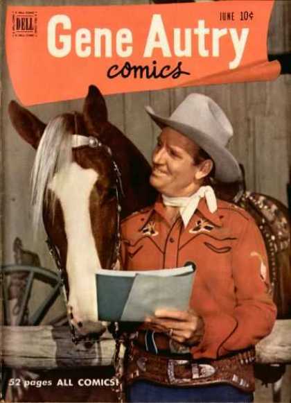 Gene Autry Comics 52 - Dell - 10 Cents - Horse - Cowboy - Animal