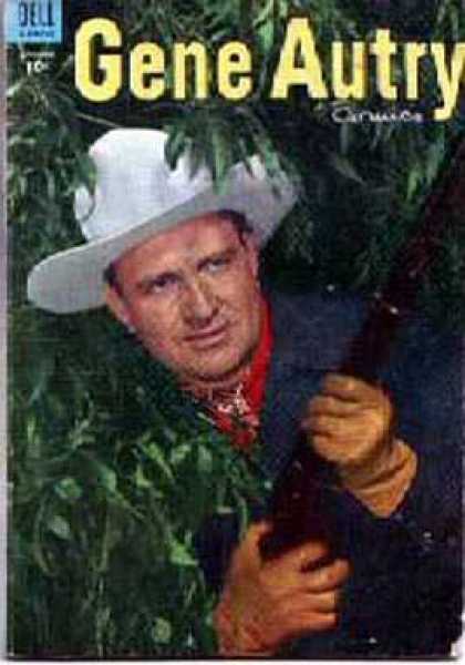 Gene Autry Comics 91 - Dell - Hat - Gun - Forest - Ready For Attack