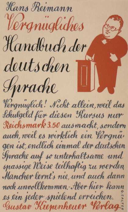 George Salter's Covers - Vergnuegliches Handbuch der deutschen Sprache - An Entertaining Guide to German