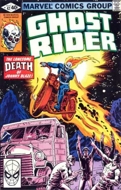 Ghost Rider 42 - Motorcycle - Truck - Flaming Skull - Semi Truck - Spider Mans Head - Bob Wiacek, Ron Garney