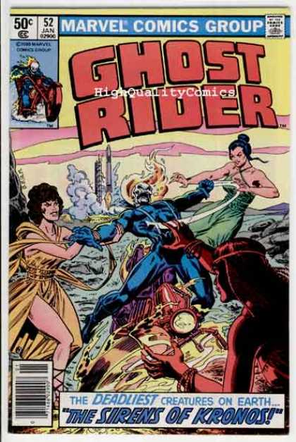 Ghost Rider 52 - Skull - Rocket - Motorcycle - The Sirens Of Kronos - Deadliest Creatures On Earth - Ron Garney