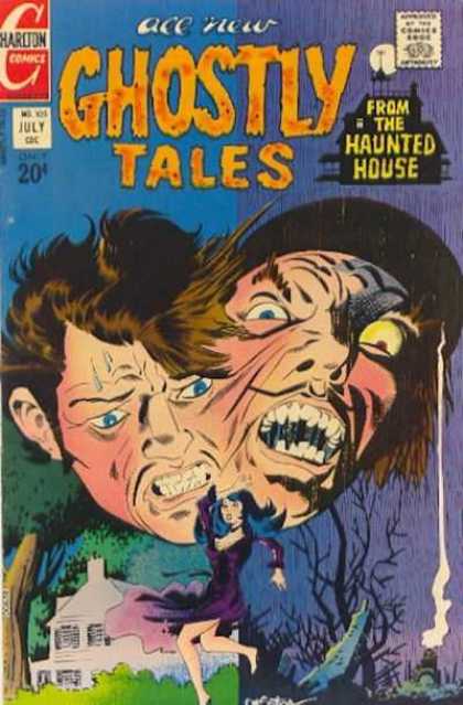 Ghostly Tales 105 - Harlton Comics - From The Haunted House - Comics Code - Face - Monster