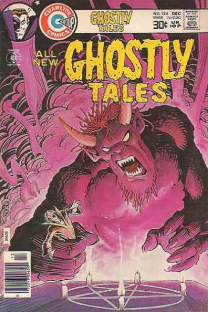 Ghostly Tales 124 - Charlton Comics - Purple Demon - Warlock - Pentagram - Purple Smoke