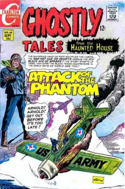 Ghostly Tales 68 - Charlton Comics - Approved By The Comics Code - Haunted House - Plane - Us Army