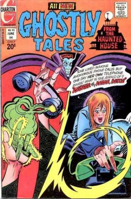 Ghostly Tales 95 - Vampire - Charlton - Telephone - Green Mist - Haunted House