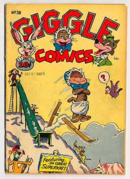 Giggle Comics 38 - Superkatt - Rabbit - Slide - Skis - Dog