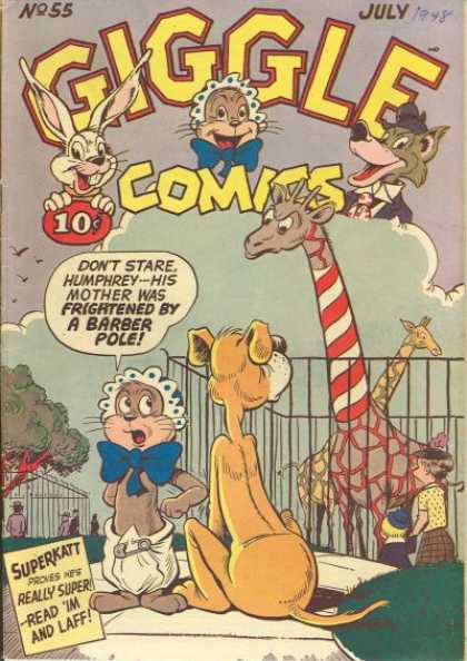 Giggle Comics 55 - Barber Pole Neck - Humphrey - Superkatt - July 1948 - Giraffe