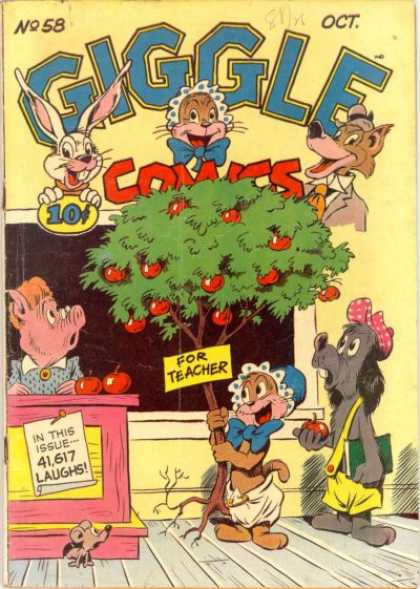 Giggle Comics 58 - No 58 - Wolf - Bunny - Tree - Pig