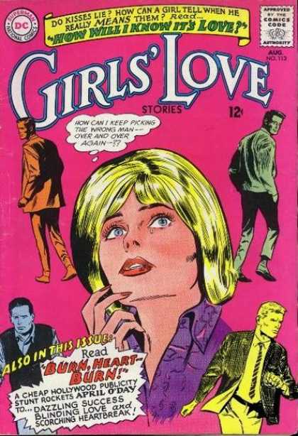 Girls' Love Stories 113 - Man - How Will I Know Its Love - Blonde Hair - Blue Eyes - Aug No113