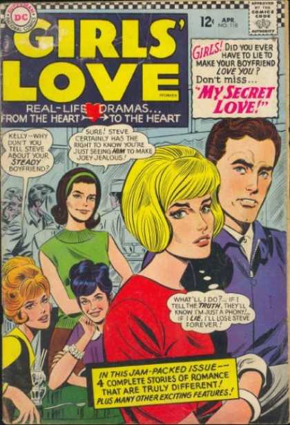 Girls' Love Stories 118 - Comics Code Authority - Speech Bubble - Thought Bubble - Boyfriend - Beehive Hairdo
