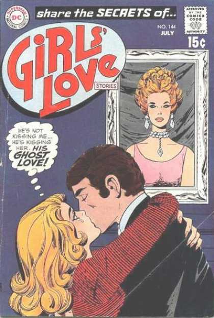 Girls' Love Stories 144 - Kiss - Painting - Superman - National Comics - Share The Secrets