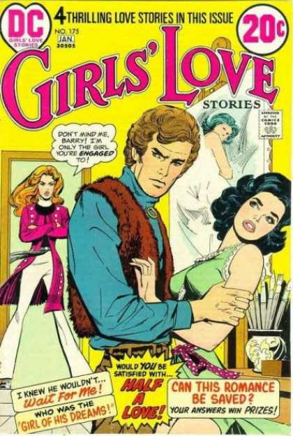 Girls' Love Stories 175 - Fur Vest - Bell Bottoms - Half Love - Paint Brushes - Art Model