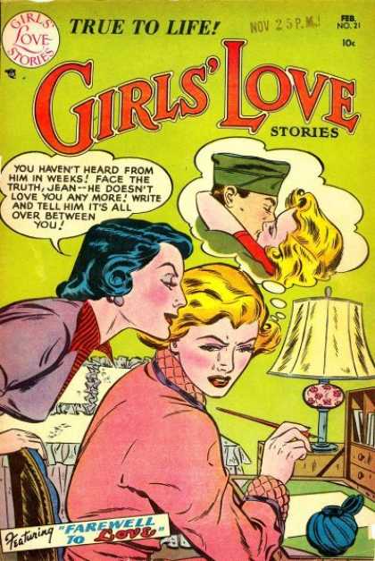 Girls' Love Stories 21 - True To Live - Soldier - Cheating - Feb No 21 - Farewell To Love
