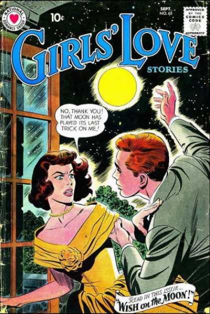 National Romance Group - Moon - Window - Approved By The Comics Code - Man Girls' Love Stories 65 - National Romance Group - Moon - Window - Approved By The Comics Code - Man