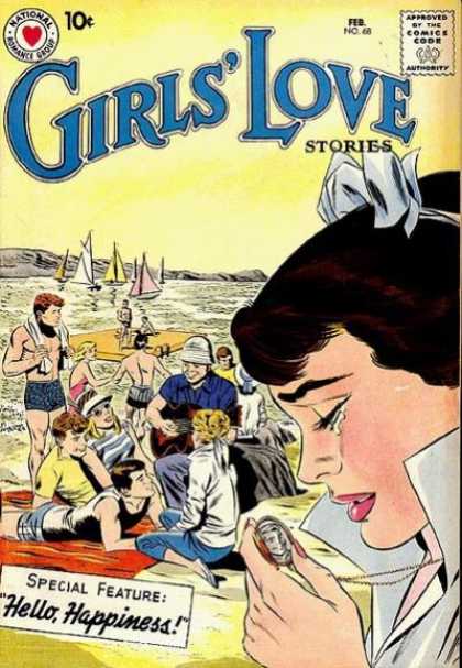 Man - Beach - Sailboats - National - Approved By The Comics Code Girls' Love Stories 68 - Man - Beach - Sailboats - National - Approved By The Comics Code