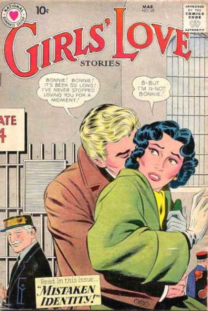 Mistaken Identity - National - Approved By The Comics Code Authority - Mar - Bonnie Girls' Love Stories 69 - Mistaken Identity - National - Approved By The Comics Code Authority - Mar - Bonnie