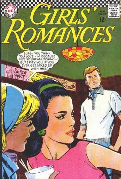 Girls' Romances 122 - Super Malt - Great Looking - Mixed Up With Him - Blonde And Brunette - Light Fixture