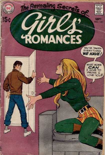 Girls' Romances 143 - Boy - Girl - Blonde Hair - Door - Couch