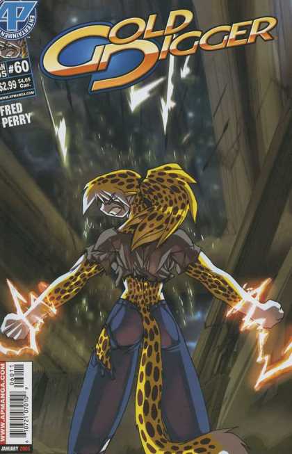 Gold Digger 3 60 - Woman That Looks Like A Cat - Woman With Tail - Lightning On Womans Wrists - Cheetah Hair - Electricity