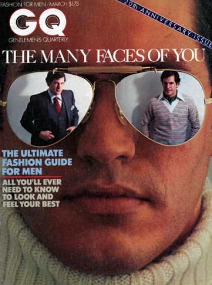 GQ - March 197720th Anniversary Issue - The Many Faces of You