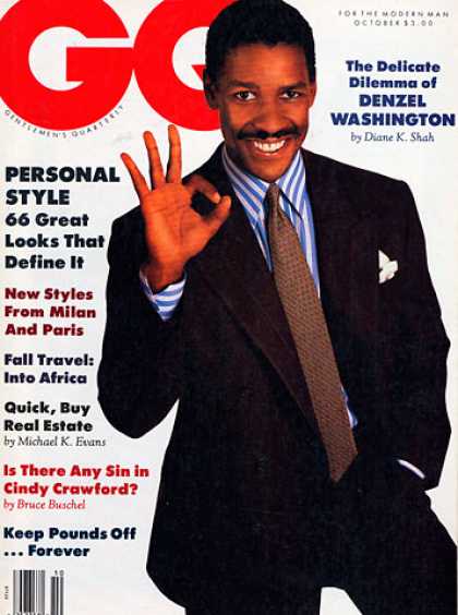 GQ - October 1988 - Denzel Washington