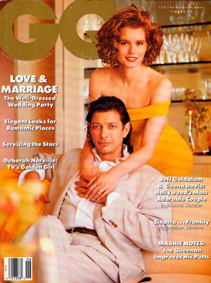 GQ - June 1989 - Jeff Goldblum & Geena Davis