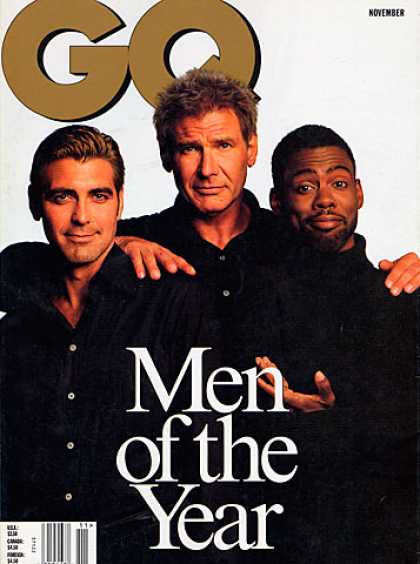 GQ - November 1998 - George Clooney, Harrison Ford, Chris Rock