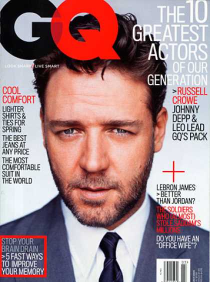 GQ - March 2005 - Russell Crowe