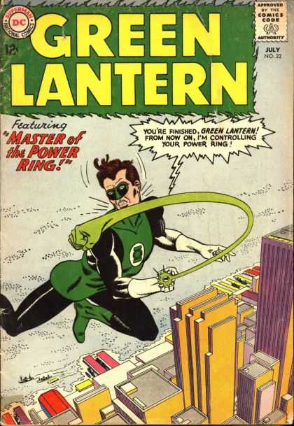 Green Lantern (1960) 22 - Green Lantern - Master Of The Power Ring - Dc Comics - Ring Punches Green Lantern - Flying Over Cityscape