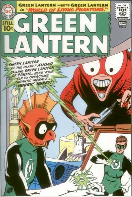 Green Lantern (1960) 6 - Lightning - Teeth - Beak - Hands - Shade