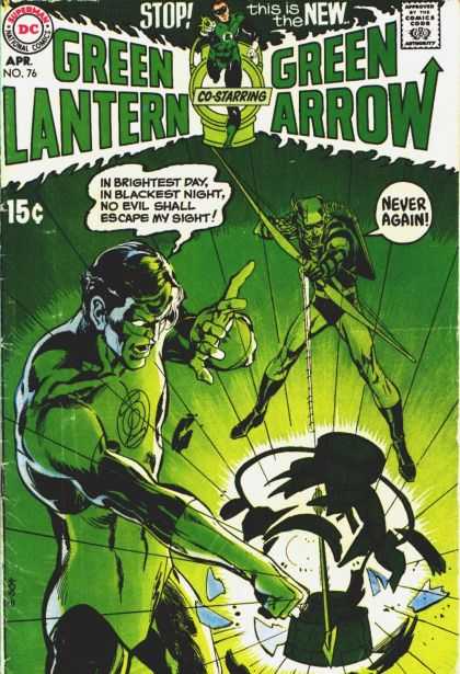 Green Lantern (1960) 76 - Never Again - Punch - Arrow - Explosion - Heroes - Jack Adler, Neal Adams
