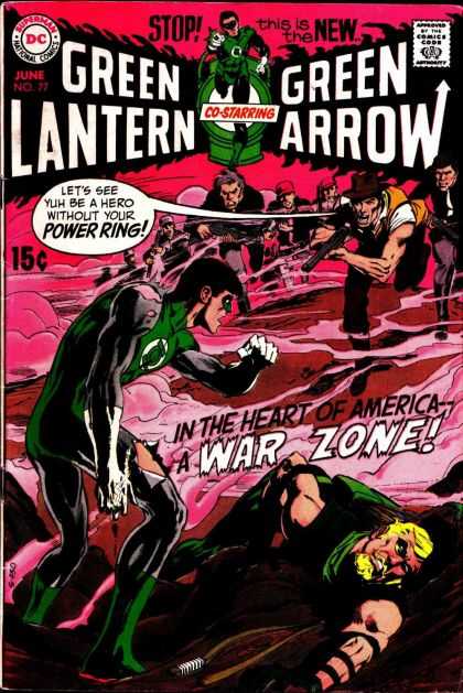 Green Lantern (1960) 77 - Superman National Comics - Approved By The Comics Code - Superhero - A War Zone - Rifle - Jack Adler, Neal Adams