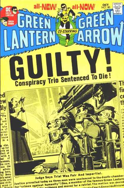 Green Lantern (1960) 80 - Green Arrow - Death Sentence - Conspiracy Trio - Justice - Fair Trial - Jack Adler, Neal Adams