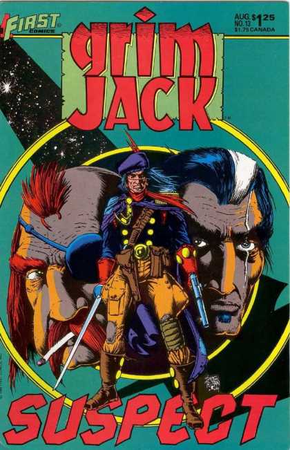 Grimjack 13 - First Comics - Suspect - Guns - Horse - Red Indian - Timothy Truman