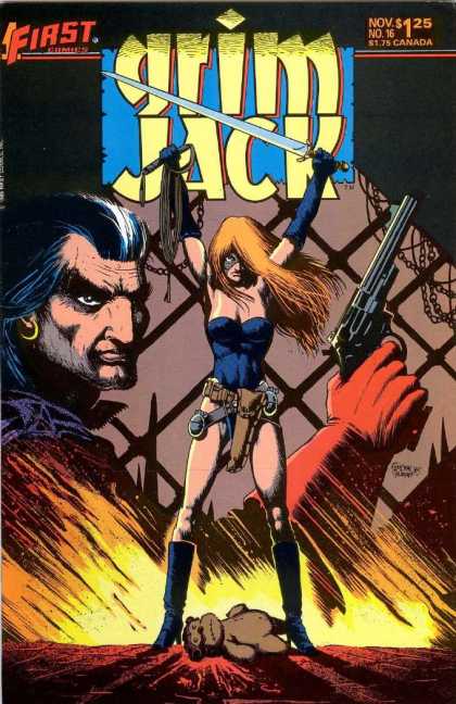 Grimjack 16 - Wepons - Chains - Fire - Man - Woman - Timothy Truman