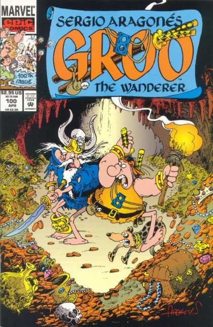 Groo the Wanderer 100 - Marvel - Hoard Of Treasure - Sergio Aragones - Horns - Skull