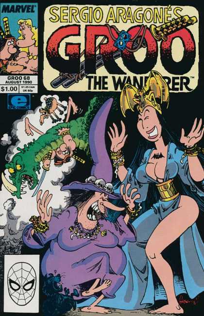 Groo the Wanderer 68 - Sergio Aragone - Alligator Horn - Laughing - Gold Headpiece - Purple Witch