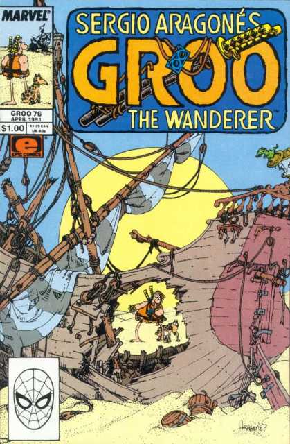 Groo the Wanderer 76 - Wrecked Ship - Sand - Barrels - Ship Mast - Sails