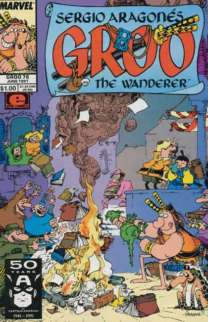 Groo the Wanderer 78 - Marvel - Sergio Aragones - Burning Books - Dead Lizard - Travelers